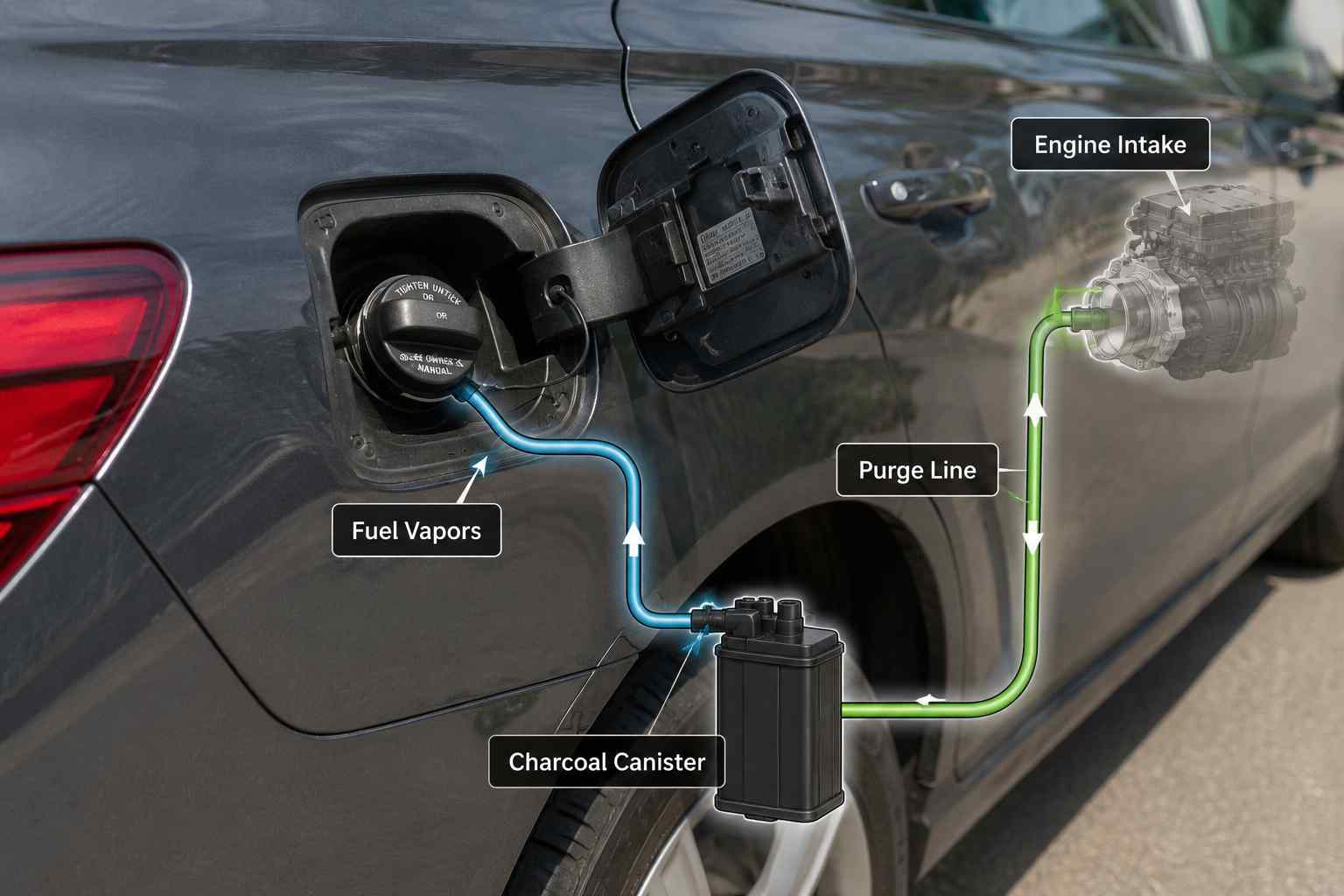 How a Gas Cap is Connected to the EVAP System