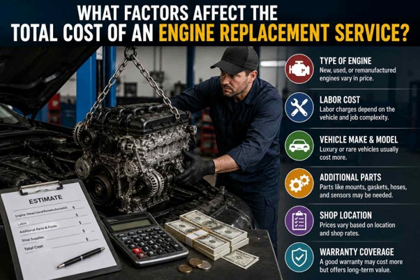 What Factors Affect the Total Cost of an Engine Replacement Service